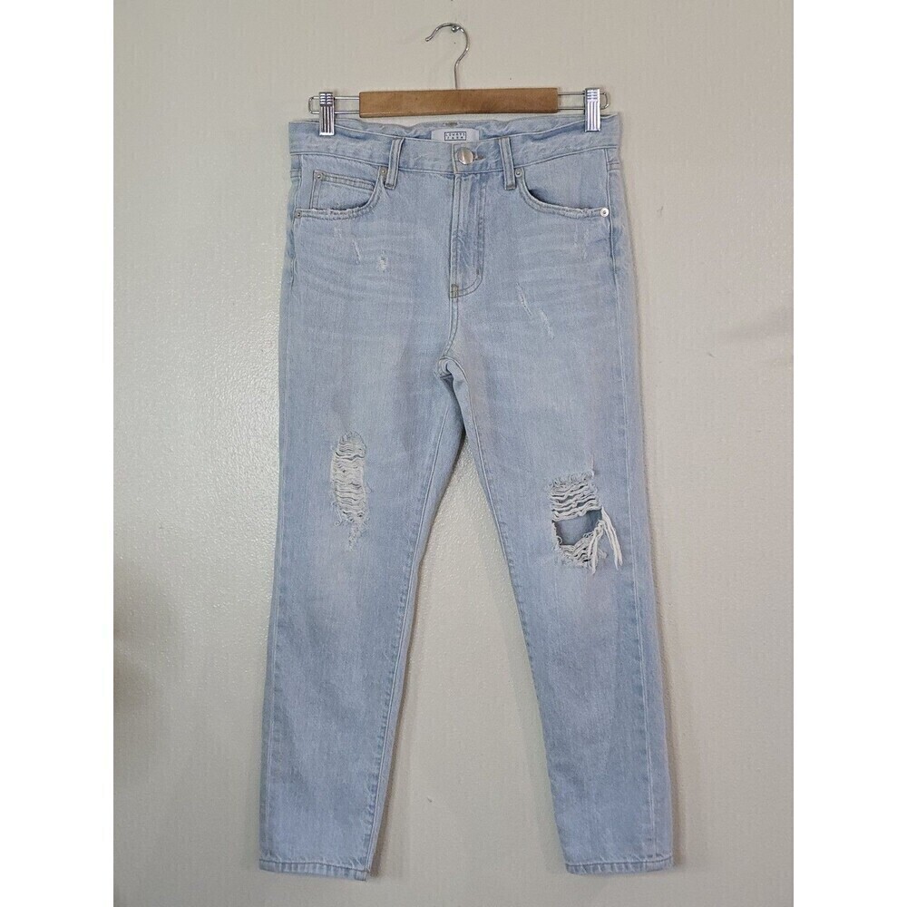 Lowrys Farm Japanese Denim Jeans Light Wash Distressed Straight Crop Medium - Picture 3 of 13